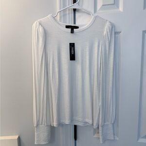 White House Black Market Long Sleeve Tee with Smocked Cuffs